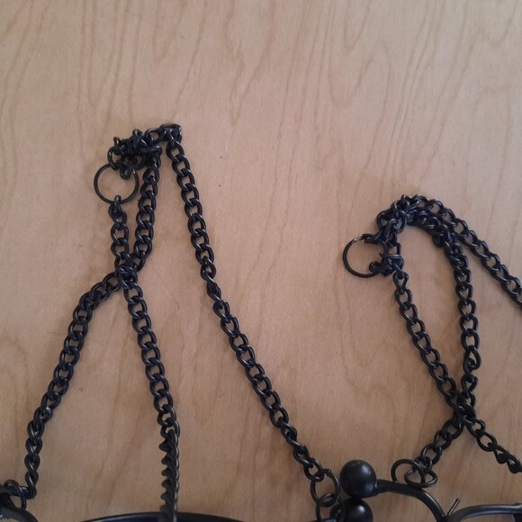 19th Century Ornate Tealight Hanging Lanterns - Wrought Iron, Set of 2 - Picture 8 of 12